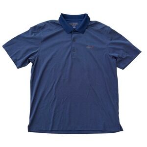Greg Norman Mens XL Shark Blue Textured Short Sleeve Golf Polo Shirt XL RN128492